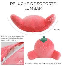 Soporte lumbar de peluche de fresa de 60 cm - Blanco - Ver 6