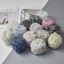 2/1pc 100g 钩针纱，彩虹混纺，奢华柔软人造毛皮纱球，羊毛纱，粗羊毛仿貂毛花式纱，粗羊毛手工编织纱，柔软纱 DIY 钩针编织纱线，用于衣服、圣诞帽