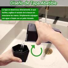 Mini Bote de Basura para Auto Portatil 2PCS Papelera para Coche Basurero para Coche de 550ML Cubo de Basura para Mesa Prueba de Fugas con Tapa para Oficina Hogar Cocina Negro Ideal para Uso en Vehiculos Escritorio y Espacios Pequeños Diseño Compacto y Resistente con Cierre Hermetico para Mantener el Ambiente Limpio y Ordenado - como en la foto - Ver 4