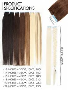 10pcs Seamless Invisible Clip-In Hair Extensions - Natural Straight Human Hair, Light Blonde Woven Extensions, Suitable For Caucasian Women And Men (12 Inch, 14 Inch, 16 Inch, 18 Inch, 20 Inch, 22 Inch), Seamless Blend, No Damage - Multicolor - View 9