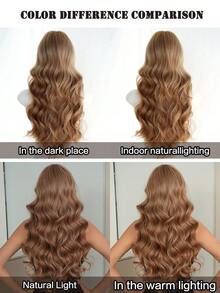7JHH WIGS Stylish Rose Quartz Golden Wigs Extra Long Wavy Wig With Bangs, High Density Heat-Resistant Fiber Hair, Fluffy Natural Synthetic Wigs For Women Daily Party Use 28 Inch Beginners Glueless Wig Accessories - 粉色 - 查看 7
