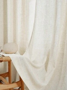 1 件天然亚麻质感窗帘，适用于客厅、卧室、阳台、咖啡厅、酒店，顶部带孔眼 - 彩色 - 查看 4