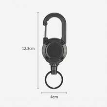 Llavero táctico con cremallera automática para exteriores, broche multifuncional con colgante, estuche retráctil de acero de 23.6 pulgadas, adecuado tanto para hombres como para mujeres, herramienta antirrobo multifuncional, portaplacas táctico, apto para actividades de camping, pesca, caza y golf.