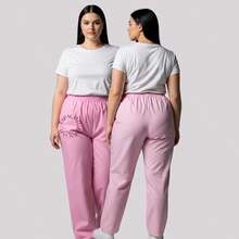 Calça Uniforme Hospitalar Feminina Enfermeira Dentista Veterinaria Plus Size Oxfordine  Tecido    Simples    Bolso - Rosa chiclete - Visão 2