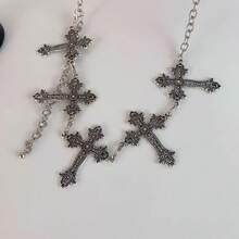 A Hollowed Out Carved Star Pattern Cross Shape Design Sense Splicing Waist Chain Retro Metal Wind Beach Vacation Activities Party Casual Party Temperament Street Shooting Hip-Hop Gothic Daily Versatile Sweet Cool Sexy Light Luxury Fashion Ladies Waist Chain - 一件星星花紋鏤空十字架造型拼接腰鍊 - 查看 8