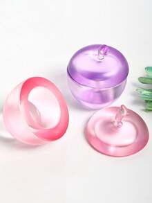 高品质哑光苹果形水晶杯，美甲用品带盖，苹果形哑光水晶杯，水晶杯，摄影道具，液体容器，美甲刷清洁器 - 彩色 - 查看 8