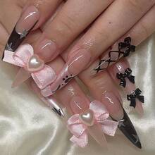 24 Pcs Halloween Long Almond Press On Nails Stiletto Acrylic Fake Nails With Black Line Designs Purple Gradient Nails Press Ons Full Cover False Nails Reusable Stick On Nails For Women Girls,17114490 - 霧霾藍 - 查看 1