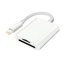 1pc 2-In-1 SD/TF Card Reader Compatible With IPhone 17 Pro Max/17 Pro/17 Air/17/16/15/14/13/12/11/XS/XR/8/7/6, S25/S24/S23/S22/S21, IPad, Laptop Series