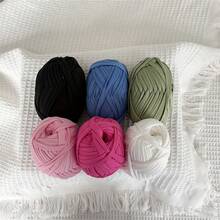 Sợi len áo thun 100% Polyester 300G/90M, Sợi len móc áo thun vải co giãn, Sợi len dệt tay dày, Dùng để móc túi/giỏ/thảm, Trang trí nhà cửa, Đồ thủ công tự làm bằng tay (Túi thành phẩm cần tự móc) - Nhiều màu - Xem 9