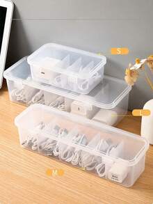 1 Peça Caixa de Armazenamento de Cabo de Dados, Organizador de Carregador de Telefone Celular, Caixa de Gerenciamento de Cabos de Mesa, Mantenha a Mesa e as Gavetas Limpas e Organizadas. Organizador de Cabos