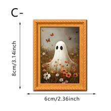 1/6pcs Oil Painting Style Magnetic Decorative Art Refrigerator Magnet, Ghost Creative Magnetic Stickers, Retro Fashion Magnetic Refrigerator Magnet Set, Easy To Organize On The Refrigerator, For Kitchen Organization And Display