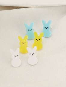 1 Set Cute Cartoon Casual Versatile Everyday Commute Dopamine Bunny Ear Stud Earrings - C - View 4
