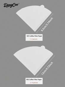 Dengcoo 40/100/200pcs Coffee Filter, V-Shaped Coffee Filter Paper, Coffee Paper Filter, Disposable Coffee Tea Filters For Pour Over And Drip Coffee Maker - White - View 6