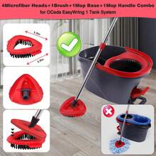 4 Packs Spin Mop Replacement Heads Compatible With Oceda EasyWring 1-Tank System, 30-58" Mop Handle,Scrub Brush And Base Combo Set,Mop Refills Easy To Replace And Cleaning (White) - trắng - Xem 6