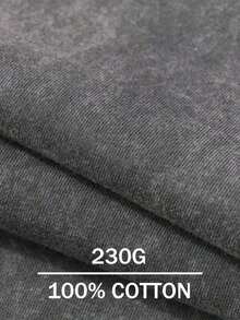 Pig Mascot - "Smokin' MEATS And CLAPPING CHEEKS" Graphic Printed Street Style Men's Casual Wear 230g Washed Cotton Round Neck Short Sleeve Comfortable & Breathable Double - Sided Printed Tee For Summer High - Quality Design - 灰色 - 查看 4