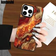 Fundas y protectores para teléfono con diseño de arena movediza roja con orificios grandes y patrón dorado. Compatibles con phone 16 Pro Max, 16, 15 Pro, 14, 14 Plus/14 Pro Max, 13, 13 Pro, 12 Pro, 11/11 Pro. Regalos para cumpleaños y fiestas - Blanco - Ver 4