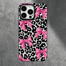 Fundas y carcasas protectoras con orificios grandes, diseño de lazo con estampado de leopardo en blanco y negro, compatibles con phone 16 Pro, 16, 15 Pro, 14, 14 Plus, 14 Pro, 13, 13 Pro, 12 Pro y 11/11 Pro. Regalos para cumpleaños y celebraciones. - Negro - Ver 8