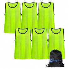 6/12 PCS Youth Pinnies Vertical Stripe Breathable Mesh Pennies For Soccer Basketball Sports