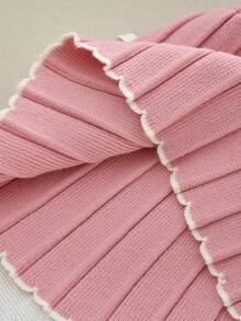 Young Girls Fall Cute Love Long Sleeves Sweater Pullover And Knitted Pleated Skirt Two Pieces Winter Casual Wear