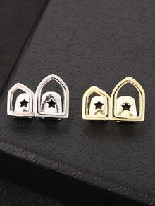 3pcs/Set Hollow Star Combination Arched Hollow Zirconia Stone Decoration, Suitable For Daily Wear, Cosplay, Unisex, Holiday Gift