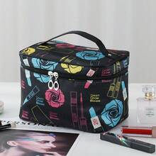 1pc Multi-Color Waterproof Spandex Makeup Bag With Large Capacity, Foldable Storage Bag For Toiletries For Travel Storage Bag,Makeup Bag,Cosmetic Bag,Vacation Organizer,Large Capacity Makeup Organizer Makeup Case, For Lipstick, Brush, Skincare, Mobile Phone, Coin, Small Items, For Home,Gift,Vacation And Festival Halloween Christmas Multifunctional Use,Boho Vibes,For Holiday Beach, Bathroom Collection, Bedroom Collection, Large Capacity