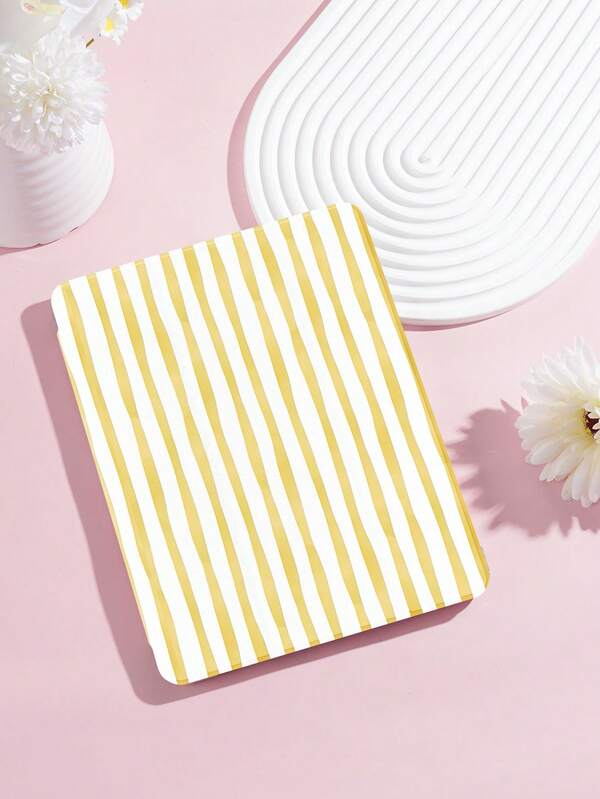 Capa para tablet com padrão simplificado de linhas retas amarelas, compatível com iPad 9.7/10.2/10.5/10.9/12.9/Pro 11, 10ª geração, compatível com Samsung Galaxy Tab S6 Lite de 10,4 polegadas, compatível com Kindle Paperwhite 12ª geração (2024), Kindle (11ª geração) versão 2022, proteção contra quedas suaves, suporte inteligente/despertar/repousar automático