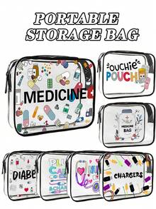 1/2pcs High Quality PVC Zipper Waterproof Toiletry Bag, Large Capacity Lightweight Travel Organizer, Easy To Wipe Clean Cosmetic Bag With Fade-Resistant Design, Approved For Daily Use And Travel, Toiletry Travel Bag, Baby Storage - Multicolor - View 2
