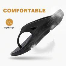 DOGDAN Slip On Recovery Footwear Plantar Fasciitis Flip Flops For Men's Yoga Mat Outdoor Walking Beach  Arch Support Summer Thong Dressy Casual Sandals Comfortable Vacation Essentials - 黑色 - 查看 3