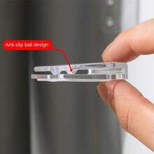 4pcs Windproof Self-Adhesive Curtain Clips - Transparent Plastic Storage Accessories For Secure Curtain Holding, Easy Installation With Buttonholes