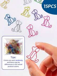 15/30/50/60 piezas Clips de papel con forma de perro de colores - Marcadores de libros de cachorros lindos, adecuados para oficina, escuela, planificador, decoración de fiestas y regalos - Conjuntos - Ver 21