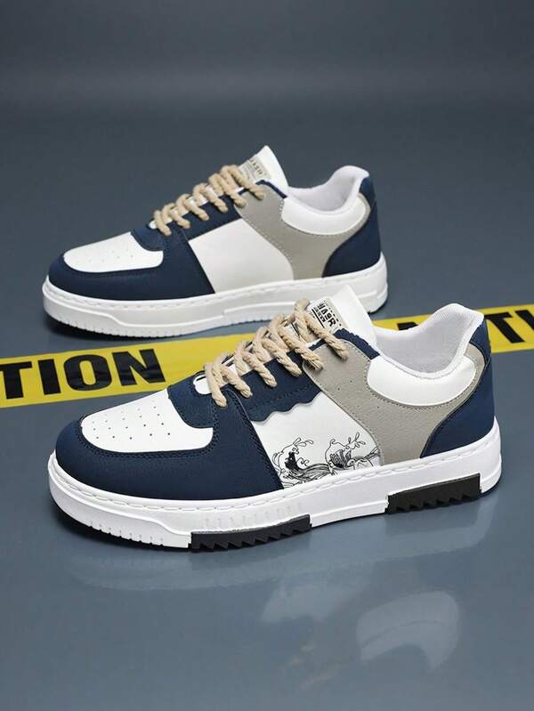 Men's Minimalist Low-Top Skateboard Shoes, Comfortable Non-Slip Casual Durable Thick Sole Outdoor Sports Shoes, Suitable For All Seasons Valentine's Day Ideas