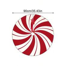 1 件圣诞树裙拐杖糖设计 - 单面印花，节日派对装饰，带安全系带，多功能材质，适合大多数树木 - 有 75 厘米、90 厘米和 120 厘米尺寸可供选择 - 彩色 - 查看 14