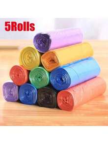 [Heavy Duty Garbage Bags] 6 Colors Heavy Duty 4 Gallon Small Plastic Garbage Bags Foldable, Leak-Proof For Bathroom, Toilet, Bedroom, Office And Toilet Trash Can - Save Space And Convenient Household Flat Mouth Disposable Color Thickened Garbage Bag, Hotel Household Special Offer Plastic Bag Small Trash Bags, Perfect For Cat Litter, Car Garbage, Home Office, Kitchen Waste, And Dog Poop Scooping!