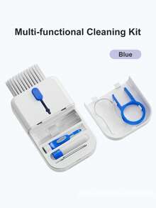 11-In-1 Multi-Function Electronics Cleaning Kit – Complete Set With Screen Cleaning Spray, Washed Flannelette & Phone Holder | Includes Hidden Brush, Density Brush, Cleaning Nib, Key Extractor, Detachable Memory Stick & Camera Lens Brush | All-In-One Tool For Laptop Screens, Keyboards, Phones, Cameras & Electronic Devices, Essential Cleaning Accessory - White - View 11