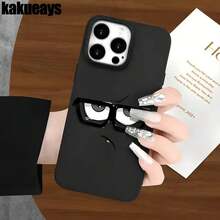 Fundas y carcasas protectoras con diseño de expresiones, con orificios grandes, compatibles con phone 16 Pro Max, 16, 15 Pro, 14, 14 Plus/14 Pro Max, 13, 13 Pro, 12 Pro, 11/11 Pro. Regalos para cumpleaños y festividades - Negro - Ver 4