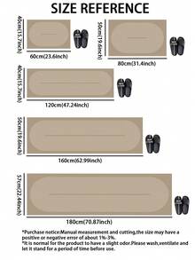 1pc Silica Gel Kitchen Floor Mat With Geometric Pattern Of Concentric Circular Lines, Minimalist Style Kitchen Rug Bathroom Decor - Multicolor - View 2