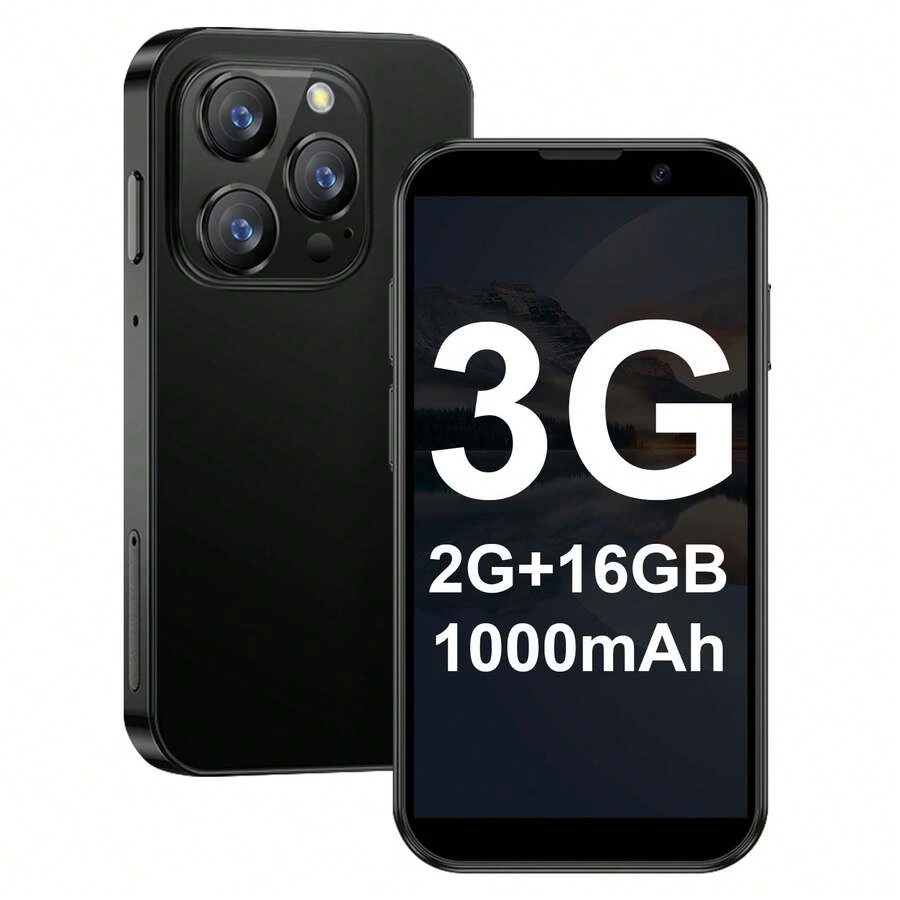 [Mini Smartphone ] Mini Phone | 3.0 Inch HD Touch Screen,  Android Phone For Students, Quad Core , Face Recognition, 2GB+16GB - Best Gift , Holiday & Birthday (Blue/Black/Pink).Phone Camera.Halloween Gift. Christmas Present. - 黑色 - 查看 1