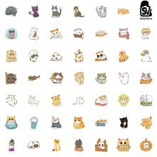 62 Stücke Weihnachts-Aufkleber, Cartoon-Katzen - Bunte Weihnachtsgeschenke, PVC-Aufkleber für Handyhüllen, Laptops, Wasserflaschen und unregelmäßig geformte selbstklebende Etiketten für Einweg-Weihnachtsdekoration