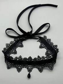 1pc Lace Choker Necklace, Ascetic Style Accessory, Suitable For Halloween - Lace - View 3