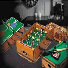 Rexco Deluxe Table Game Set 5 In 1 Football Tennis Backgammon Chess Pool Snooker Toy - Brown - View 3