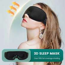3D Sleep Mask 100% Light Blocking Sleep Mask With Adjustable Strap - Negro - Ver 8