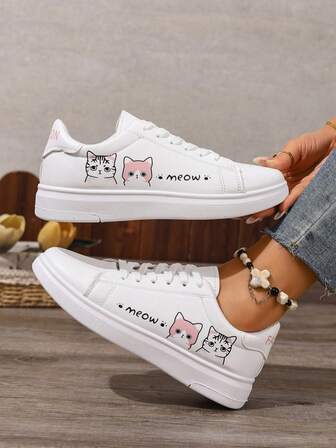 Korean Style Versatile Student Flat Shoes, Fashion Sneakers, Low-Top Small White Shoes, Casual Flat Shoes For Spring And Autumn