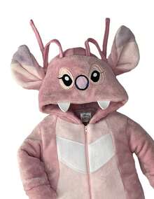Mameluco para bebe con gorro bordado Disney - Rosa coral - Ver 3