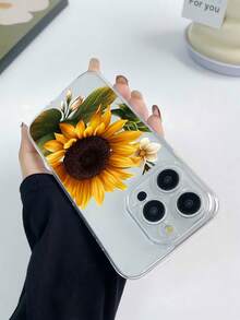 Funda para teléfono con diseño de ramo de verano de girasoles, compatible con iPhone 16, 15, 14 Pro Max, 13, 12, 11, XR y XS Plus. Fabricada en silicona TPU, ofrece protección contra golpes y caídas, además de una excelente sensación al tacto. Es el regalo ideal para familiares, amigos y seres queridos. - transparente - Ver 3
