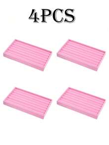 4 sztuki/zestaw składanych tacek na biżuterię, organizer z aksamitnej siatki, pudełko na biżuterię w wielu rozmiarach, odpowiednie na kolczyki, naszyjniki, bransoletki, pierścionki, idealne do domu, sypialni, akademika, biura, na jesień, na powrót do szkoły, jako prezent świąteczny, na Boże Narodzenie, Święto Dziękczynienia, utrzymuje biżuterię w porządku i ułatwia jej dostęp, elegancki design, idealne dla kobiet, nastolatek, dziewcząt, idealne do codziennej organizacji i wręczania świątecznych prezentów. - Wielokolorowe - Zobacz 11