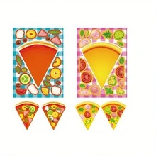 8/16pcs Pizza & Dessert Stickers For DIY, Party Decorations, Gift Bags, Sticker Book, Birthday Crafts