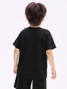 Camiseta para niños de 3 a 12 años de 100% algodón Manga Corta y Cuello Redondo Muy Suave y Cómoda con diseños divertidos Estampado de Brainrot  con la leyenda "Tralalero Tralala" Playeras cómodas Glorbo Fruttodillo - Negro - Ver 2