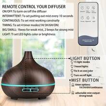 Diffusers For Essential Oils Large Room, 550ml Essential Oil Diffusers With Remote Control, Ultrasonic Oil Diffuser With Timer, 7 Colors Light For Bedroom