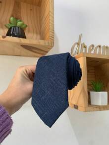top ties Cà vạt nam giản dị hoàn hảo cho bạn bè làm quà tặng - Màu xanh hải quân - Xem 2