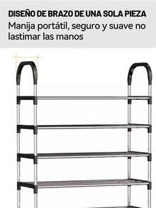 7 NIVELES Zapatera Zapatero Gabinetes de zapatos de multicapas simples Fácil de instalar Zapatos Organizad - Séptimo piso - Ver 7